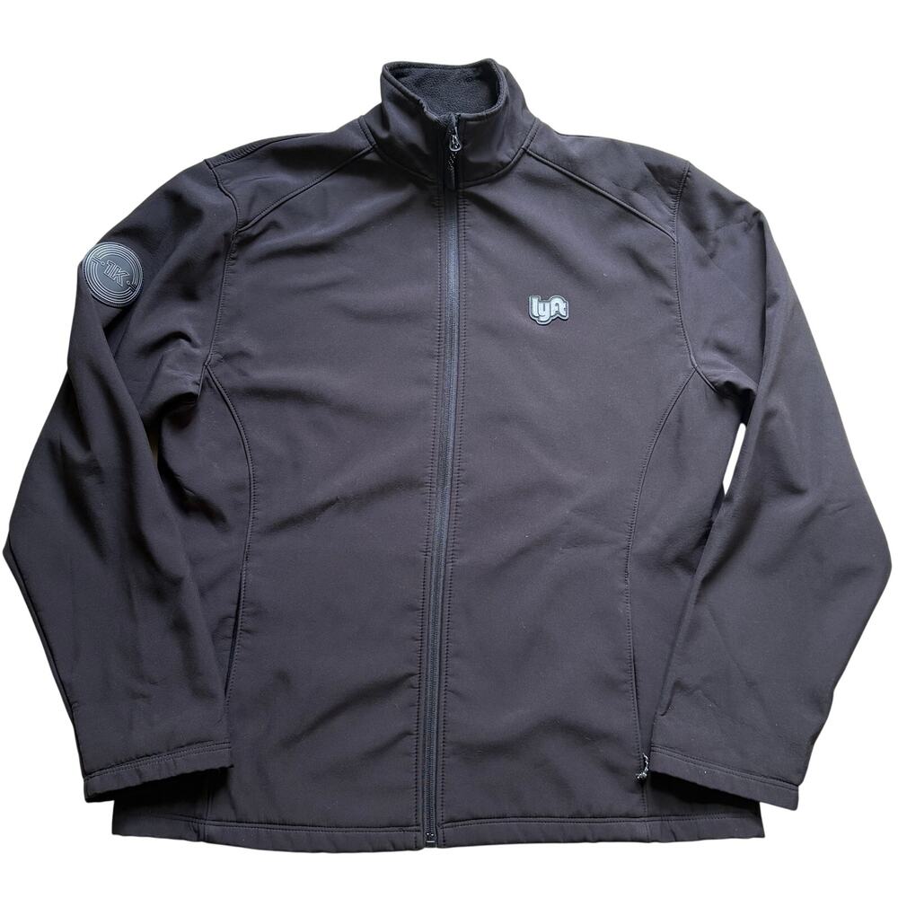Lyft 1K Black‎ Shell Jacket Fleece Lined Unisex XL Rideshare Driver Polyester